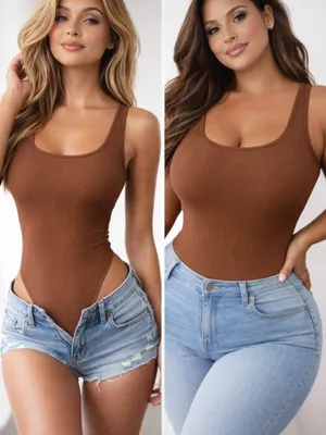 Ribbed Scoop Neck Bodysuit thumbnail 2
