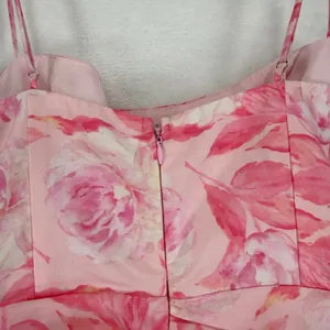 Saints & Secrets Pink Floral Ruffle High-Low Maxi Dress US S Sweetheart Romantic thumbnail 11