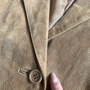 Chadwick’s Tan Suede Leather Blazer Jacket Women’s Size 12 thumbnail 9