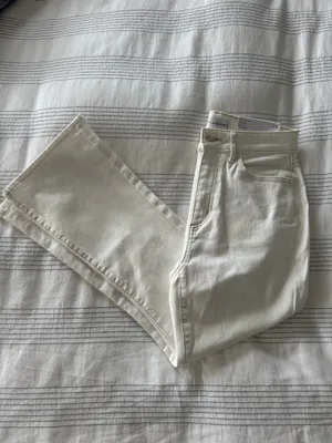 Loft White Jeans Petite High-Waisted Flare Crop Curvy thumbnail 2