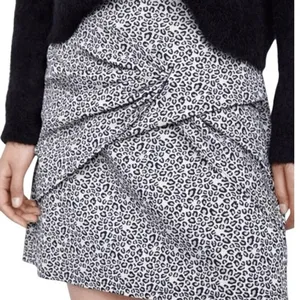 ZARA Leopard Print Knot Front Draped Mini Skirt NWOT‎ Size Medium thumbnail 1
