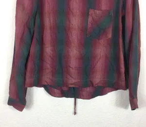 Anthropologie Cloth & Stone Plaid Lace Up Back Top thumbnail 5