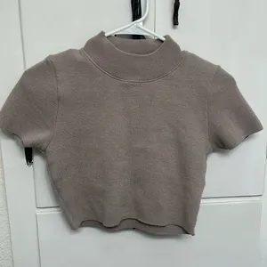 Zara soft stretch top in lilac, size medium thumbnail 1