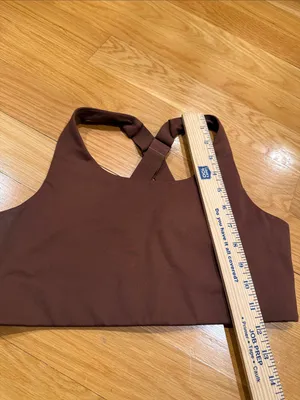 Girlfriend collective Simone high support earth brown bra size large . thumbnail 3