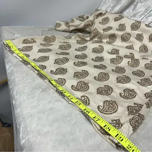 Paisley Cream l/xl wide flare leg pants resort wear elastic waist drawstring thumbnail 11