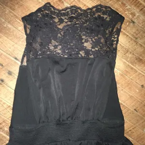 Free People S solid lace neck dress in black thumbnail 7
