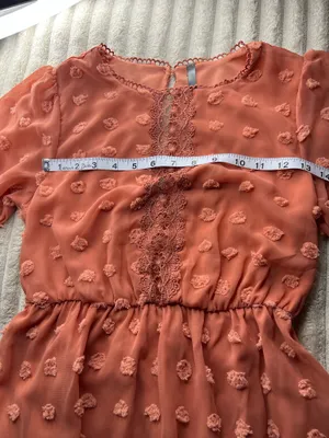 coral Swiss-dot lace mini dress, style classy/feminen thumbnail 4