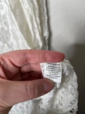 RAGA Boho White Floral Lace Open-Front Fringe Duster Cardigan Size Medium thumbnail 5