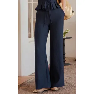 OGL Move Women's Wide Leg Pants Size XS Elastic Waist Comfortable Casual Blue thumbnail 2