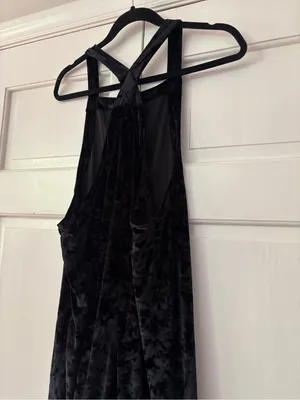 Urban Outfitters‎ Black Velvet Overall Jumpsuit Size Small Shapeless Overalls thumbnail 10