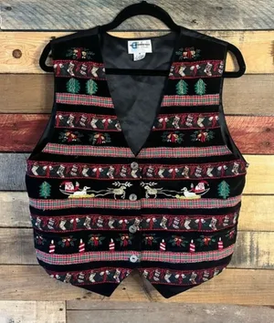 Paul Harris Design Christmas Vest Size‎ Medium Black thumbnail 1