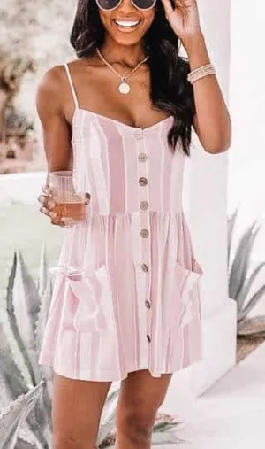 VICI | Nwt pink striped mini dress size small thumbnail 1
