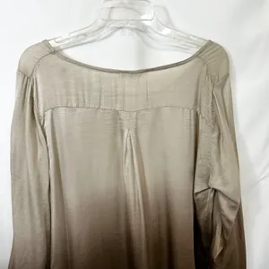 Prontomoda Giusy XL Top Ombre Silk Italy Quiet Luxury Old Money Dip Dye 1769‎ thumbnail 7