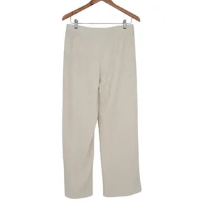 Gap Slouchy Wide Leg Lounge Pants Womens Medium Beige High Waisted Waffle Knit thumbnail 5