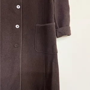Casual Corner Women’s Black 100% Wool Long Pea Coat Vintage Classic Size Medium thumbnail 4