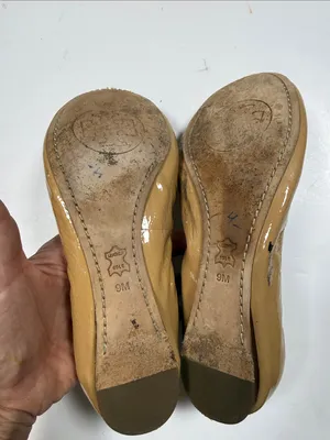 Tory Burch Caroline Metal Logo Medallion Flats S-612 Sz 9 thumbnail 8