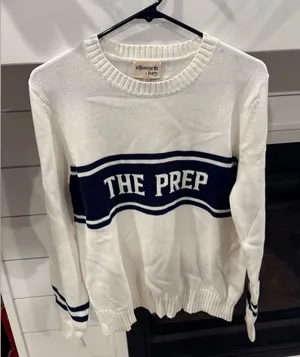Ellsworth & Ivey Womens The Prep Crewneck Ivory Medium EIV-STPREPBSW NWT thumbnail 1