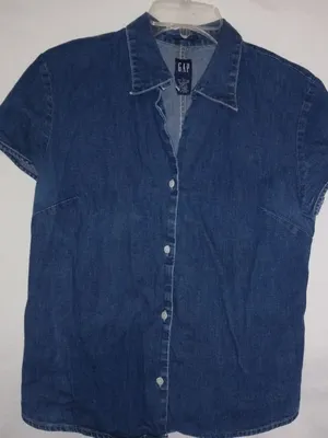GAP L Dark Jeans Button Front Top thumbnail 1