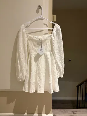 NWT princess Polly White cotton Eyelet Mini Dress,size 0 thumbnail 3