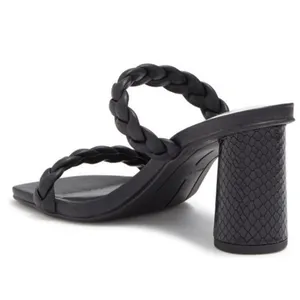 DOLCE VITA Paily Braided Slide-on Mule Sandal Heels Sz 6 Black Vaca Party thumbnail 3