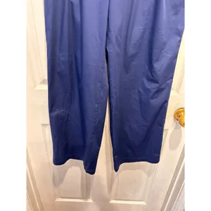 Lands End Womens Navy Blue Pleated Wide‎ Leg Chino Pants Sz 10 High Rise Stretch thumbnail 4
