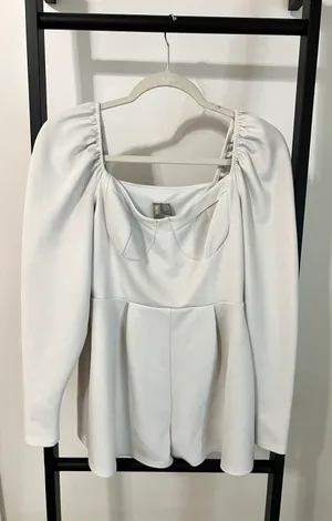 ASOS White LS Romper thumbnail 5