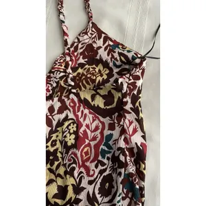 Zara Maxi Dress Multicolor floral and paisley print SZ M V-neck, Spaghetti Strap thumbnail 15