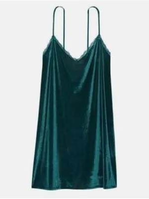 Victoria's Secret Emerald Victoria Secret Velvet Slip Dress - Spaghetti Strap thumbnail 9