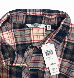 New Direction Plaid Flannel Shirt 2X NWT thumbnail 3