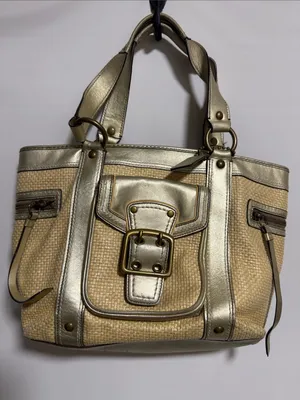 Coach Legacy Vintage Straw Metallic‎ Gold Leather Tote Bag M05K-113 thumbnail 3