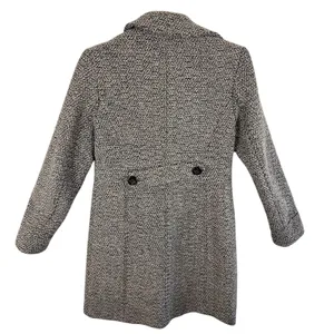 Giacca‎ Wool Blend Tan Brown Long Length Collared Tweed Pea Coat Size M+ thumbnail 2