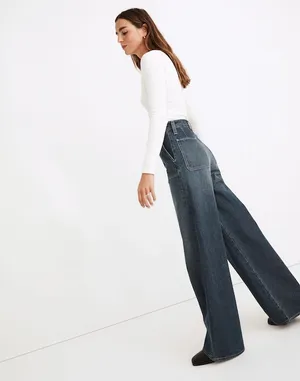 Madewell Superwide-Leg Jeans in Elinwood Wash thumbnail 9