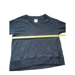 Aerie Black V Neck Sweatshirt Pullover Oversized‎ Slouchy Terry Knit Small thumbnail 5