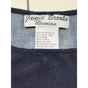Vintage Jamie Brooke‎ Woman Navy Floral Rayon Sleeveless Maxi Dress 18W Boho thumbnail 7