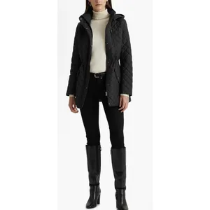 Lauren Ralph Lauren Quilted Hooded Anorak Coat Black Size Petite XS Hooded thumbnail 3