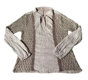 Gimmicks by BKE Bohemian Crinkle Gauze Crochet Lace‎ Boho Blouse GNK1655SB M thumbnail 1