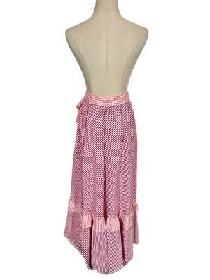 Anthropologie Maeve Penny Ruffled Striped Midi Skirt thumbnail 10