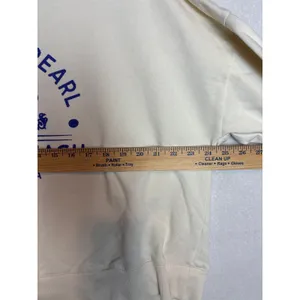 Maeve Anthropologie The Blue Pearl Miami Beach Graphic Sweatshirt Cream Large thumbnail 4