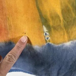 Vintage Belma New York Tie Dye Blue Yellow Top Women’s One‎ Size Boho Hippie thumbnail 5