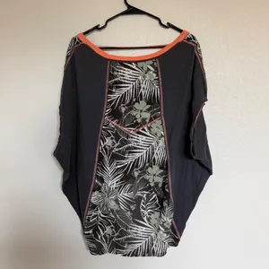 We The Free Free People Tropical Palm Print Dolman Mesh Top XS Boho Slouchy thumbnail 2