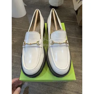 Sam Edelman‎ Tully lugged platform loafers White Shiny Size 9M Equestrian Bit thumbnail 4