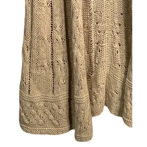 Tommy Bahama Sweater Womens Size XS Tan Long Open Front Knit Duster Cardigan thumbnail 8