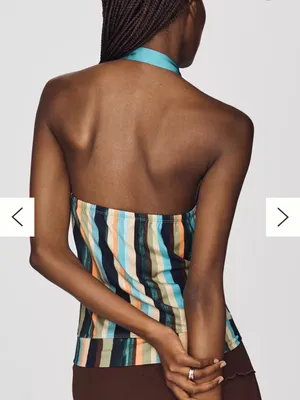 Maeve Anthropologie Striped Cowl Neck Halter Top Y2K Inspired Size Small thumbnail 2