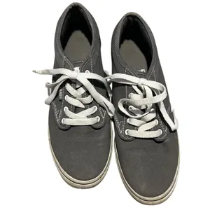 Vans‎ Women's 8 Grey Canvas Sneaker Slim Gym Shoe Skater Casual Comfortable thumbnail 3