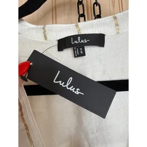 NWT Lulus Goddess Vibes Ivory Gold Striped Dolman Sleeve Maxi Dress Resort XS thumbnail 5