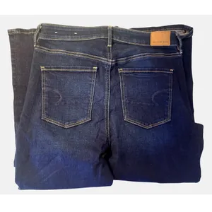 American Eagle Flare Jeans Womens 8 Long Blue Excellent Super Hi-Rise Stretch thumbnail 8