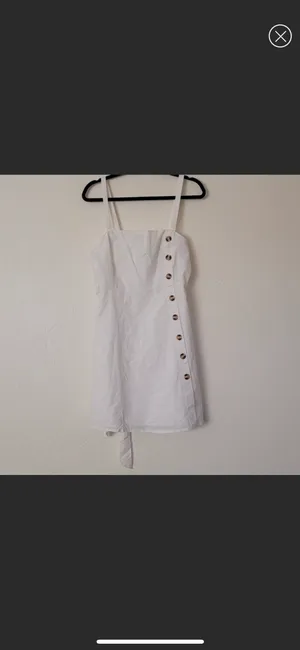 Lulus NWT  Louetta White Button-Down Mini Dress -L thumbnail 5