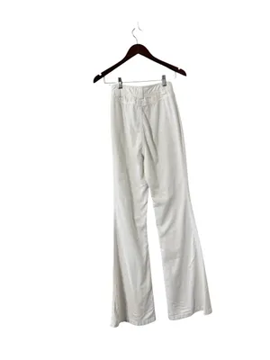 ALICE + OLIVIA High Rise Off-White Flare Wide Leg Cotton Pants Trousers thumbnail 3