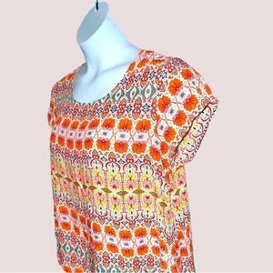 Cynthia Rowley orange and blue print top! thumbnail 3