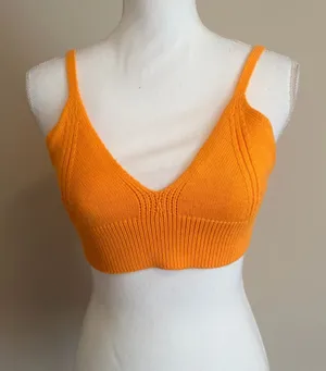 NWT 525 Revolve women's knit bralette size medium in orange thumbnail 1